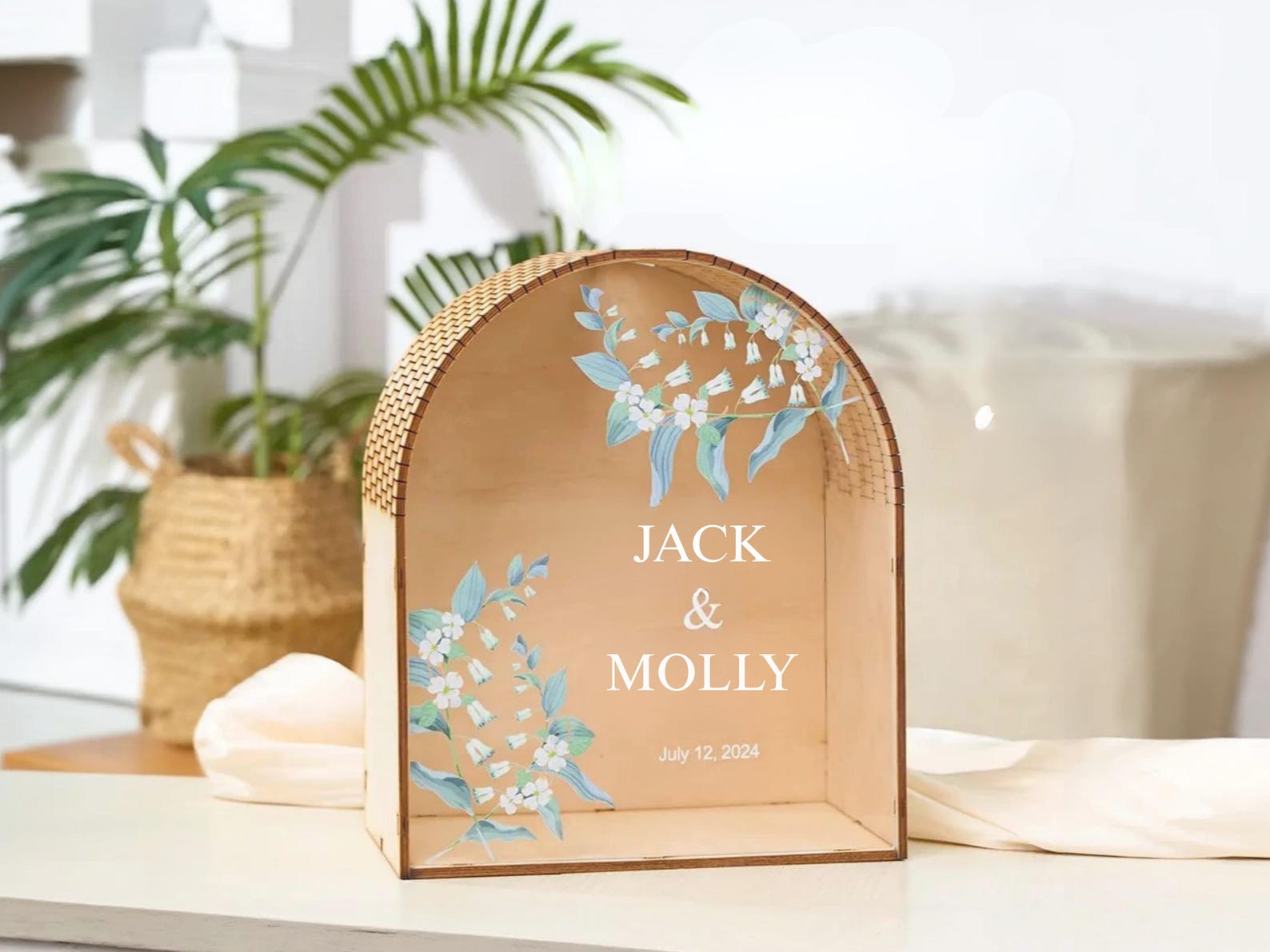 Personalized Wedding Card Box With Names & Date Wedding Memory Box ...