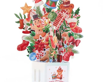 Christmas 3D Pop Up Card Christmas Gift Tree Box Greeting Card Holiday Card Christmas Pop Up Card Fun Christmas Card 3D Christmas Card