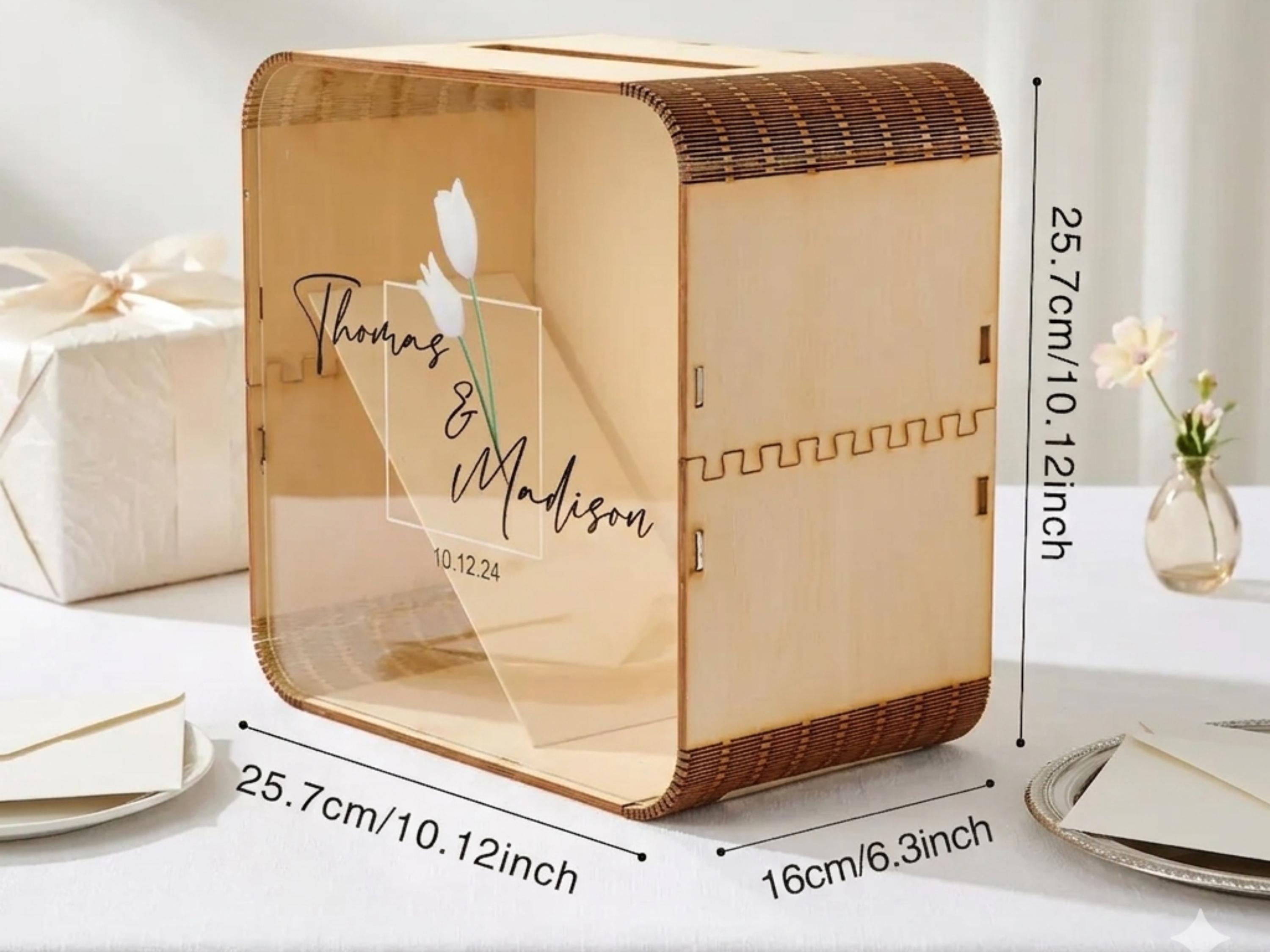 Custom Wedding Card Box With Names & Date Personalized Reception Card ...