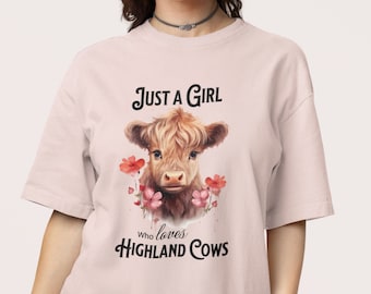Highland Cow Gifts Highland Cow T-shirt Cowboy Western Shirt, Gift for Farmer Farm Animal Lover Funny Cow T-shirt Gift Tshirt for women