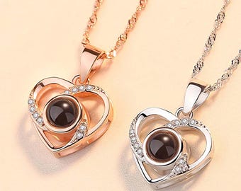 Collana con Proiezione di Foto Personalizzata Sterling-Angelo Argento
