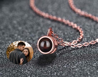 Custom Grandma Projection Image Necklace, Pendant Photo Necklace,  Projection Necklace, Gold Projection Necklace, Gift For Her,