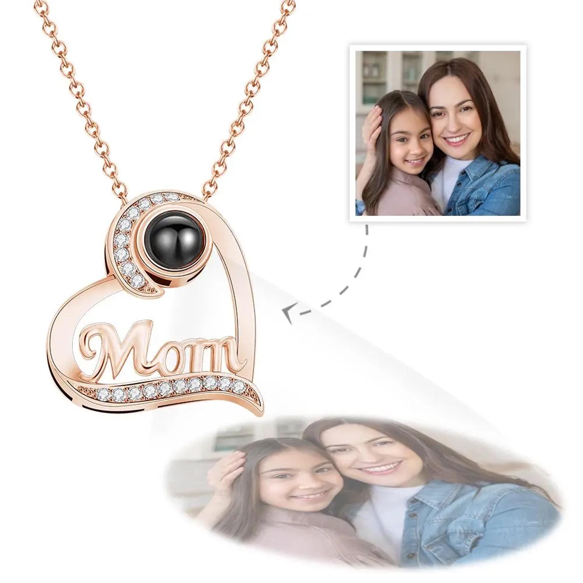 Personalized Photo Projection Mom Necklace