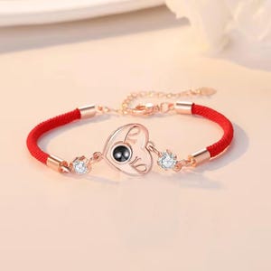 Custom Memorial Projection Bracelet, Photo Bracelet Gift for Couple, Anniversary Gift, Memorial Jewelry, Image Bracelet, Projection Jewelry