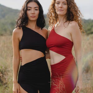 Red Mata Hari Dress – Sultry Boho Maxi Dress | Backless Halter Sundress | Bold Festival Yoga Dress | Ethically Made in Bali