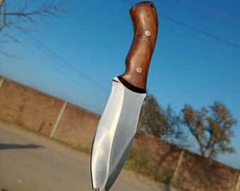 Coltello da caccia 1095 Coltello da campeggio in acciaio al carbonio e manico in legno, regalo per lei, regalo per lui, regali di anniversario, regali per papà