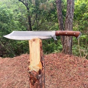 Custom Handmade Survival Machete Sword | 5160 Spring Steel Blade with Rosewood Handle | Hunting & Camping Gear