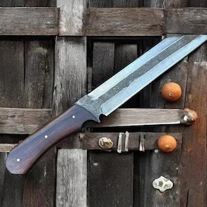 Hand-Forged 80crv2core Steel Seax Knife With Superior Leather Sheath, Gifts For Friends, Gifts For Him, Gifts For Husband, Birthday Gift