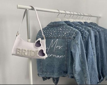 Bride Denim Jacket, Bride Jean Jacket, Future Mrs Jacket, Custom Personalized Jacket, Wedding Jean Jacket, Wedding Gift, Bride