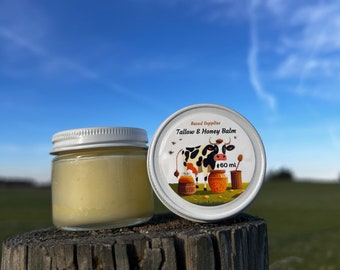 Tallow & Honey Balm Moisturizer All Purpose Grass Fed and Grass Finished Based Supplies