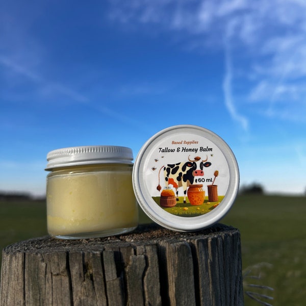 Tallow & Honey Balm Moisturizer All Purpose Grass Fed and Grass Finished Based Supplies