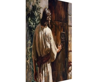 Jesus waits at the door waiting for the person to answer
