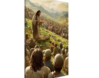 Jesus Feeds 5000 Christian Tapestry Bible Tapestry Jesus Artchristian ...