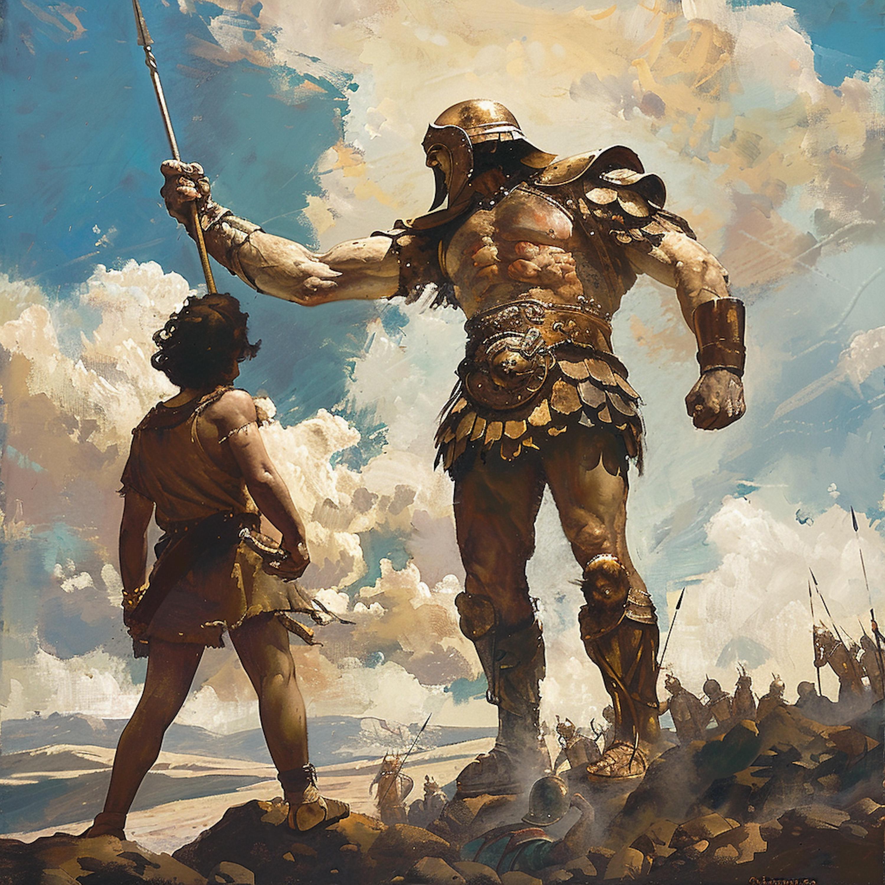 David and Goliath Digital Print