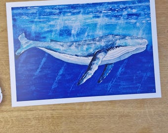 SD KUNSTDRUCK: Blauwal 21 x 30 cm