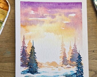 ORYGINAŁ: Winter Magic III - Malarstwo akwarelowe JK.Arts