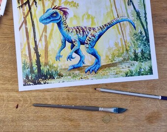 SD KUNSTDRUCK: Schnellkralle der Velociraptor 21 x 30 cm