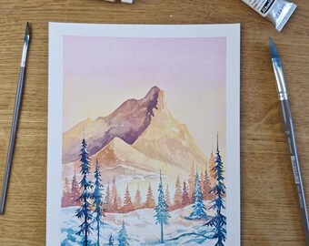 ORYGINALNY obraz: Zimowy szczyt