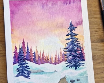 ORYGINAŁ: Winter Magic II - Malarstwo akwarelowe JK.Arts