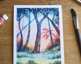 DRUK ARTYSTYCZNY HD: Czerwona Dżungla Palmowa