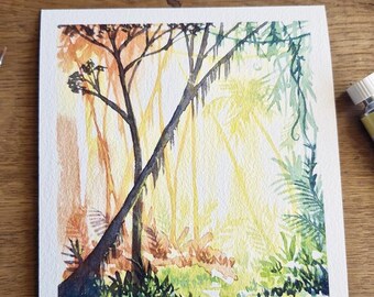 DRUK ARTYSTYCZNY HD: Zachód słońca, dżungla, duch lasu