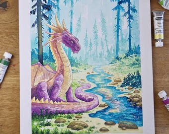ORYGINALNY obraz JK.Arts: Thornveil the Dragon