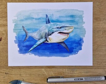 SD KUNSTDRUCK: Weißer Hai 15 x 20 cm