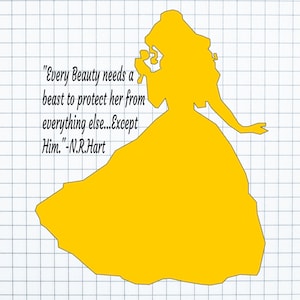 Silhouette di Belle SVG, Decalcomania di La bella e la bestia, Clipart di Belle, Cricut di Belle, SVG di La bella e la bestia, PNG di Belle, svg di belle