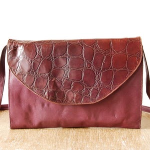 Große Mehrzweckhandtasche Vintage handgemachte Tasche Burgund Ledertasche Frauen Schultertasche Große Clutch Bag Abnehmbarer Riemen Tasche Geräumige Clutch