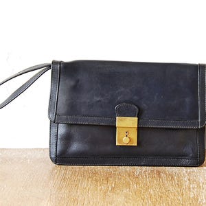 Vintage Men Wrist Bag Blue Leather Wristlet Retro Men Clutch Bag Quality Bag for Man Essentials Timeless Accessory Bag Gift for Him