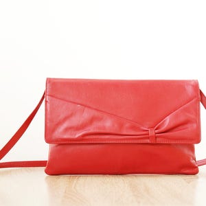 Retro Red Purse Small Women Bag Preowned Picard Bag Vintage Shoulder Purse Unique Pleated Purse Reversible Clutch Bag Multipurpose Bag