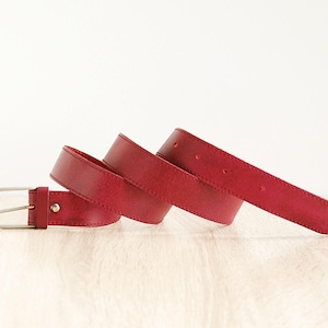 Red Leather Women Belt Low Waist Belt Preowned Leather Belt Red Women Belt Vintage Red Leather Belt Red Dress Skirt Belt Casual Red Belt
