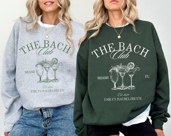 Luxury Bachelorette Merch, Charleston Bachelorette, Custom Name Crewneck Sweatshirt, Social Cocktail Club, Bridal Party Gifts, Wedding