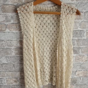 Beau gilet au crochet pour femme vintage fait main
