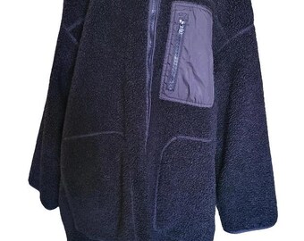 H&M Black Teddy Fleece Coat: Oversized Sherpa Winter Jacket | Minimalist Streetwear