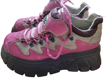 Rare Vintage Roxy Platform Sneakers EU 39 |  UK 6 – Y2K 90s Chunky Shoes, Pink Grey