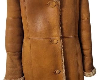 Vintage Shearling Sheepskin Coat – Size L (EU 40)