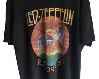 Vintage Led Zeppelin Band T Shirt XL | Black Rock Band Tee | Oversized Graphic Tee | Y2K Streetwear Shirt | Festival Grunge Top