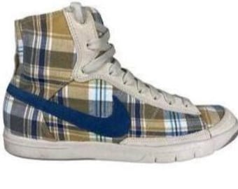 Zapatillas Nike Blazer Mid High Top Vintage / Cuadros Grises / Talla US 7 / EU 38 para mujer