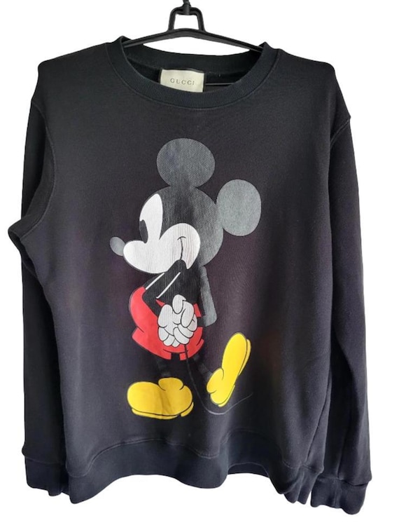 Gucci, Authentic Gucci Sweatshirt Size L | Made in Italy Black Graphic Sweatshirt | Luxury Designer Sweater