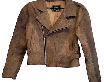 Vintage Women’s Leather Biker Jacket | Genuine Moto Motorcycle Jacket | Made in England | Size M