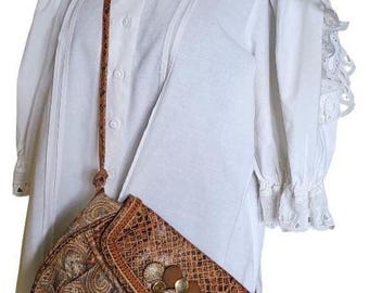 Vintage Silvano Biagini Python Leather Crossbody Bag | Italian Designer 80s Purse