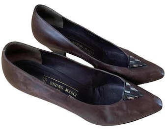 Vintage Bruno Magli Brown Leather Pumps | Made in Italy Heels (EU 39 UK 6)