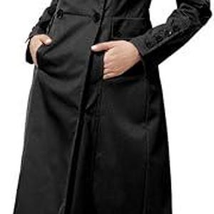 Vintage  Y2K Women&#39;s Black Trench Coat  H&M/ Spy Coat / Belted / Size EUR 40