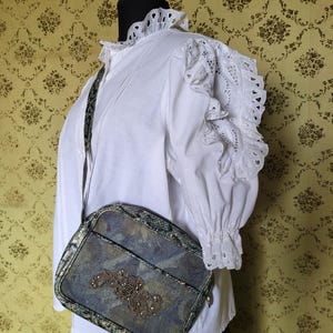 Vintage Italian Leather Bag, Fernando Pensato Python Crossbody Shoulder Purse