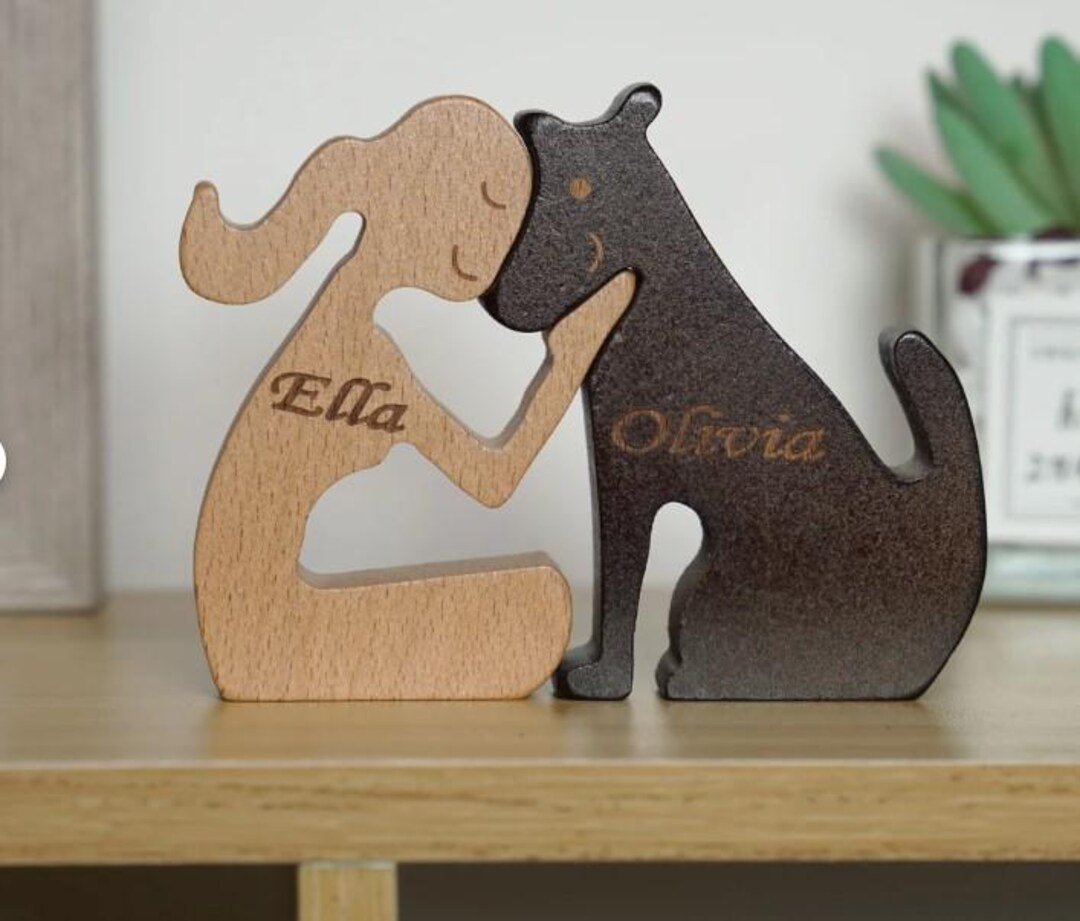 Personalized Custom Wooden Pet Carvings - The Love