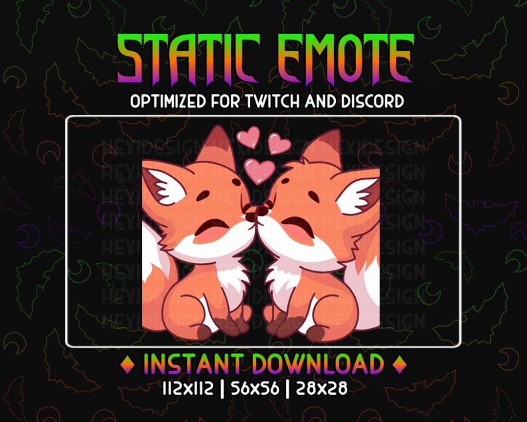 Twitch Emote Kissing Foxes Love Valentines Day | for Streamers ...