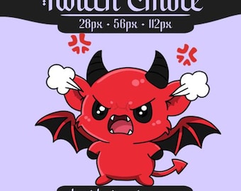 Murciélago Diablo Rojo Enojado / Emotes Lindos de Murciélago Demonio / Emotes Enojado Triste y Exagerado / Emotes de Transmisión de Twitch y Discord