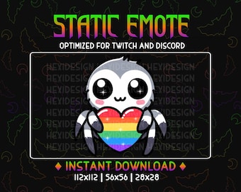 Emote de Araña del Orgullo Sonrojada para Twitch, YouTube y Discord (Archivo digital)