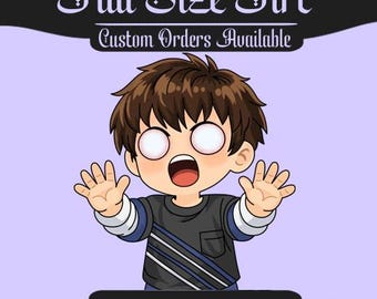 Poder Psíquico Tenso Arte de TAMAÑO COMPLETO / Vibras Sobrenaturales de los 80 Chibi / Arte Chibi Inspirado en la TV Retro / Inspirado en ST